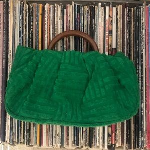 Small Green Terrycloth Handbag